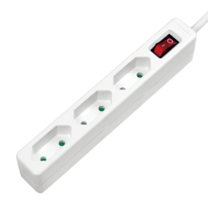 LogiLink :: Produkt Steckdosenleiste 3-fach mit Schalter, schmal, 1,5 m,  weiß