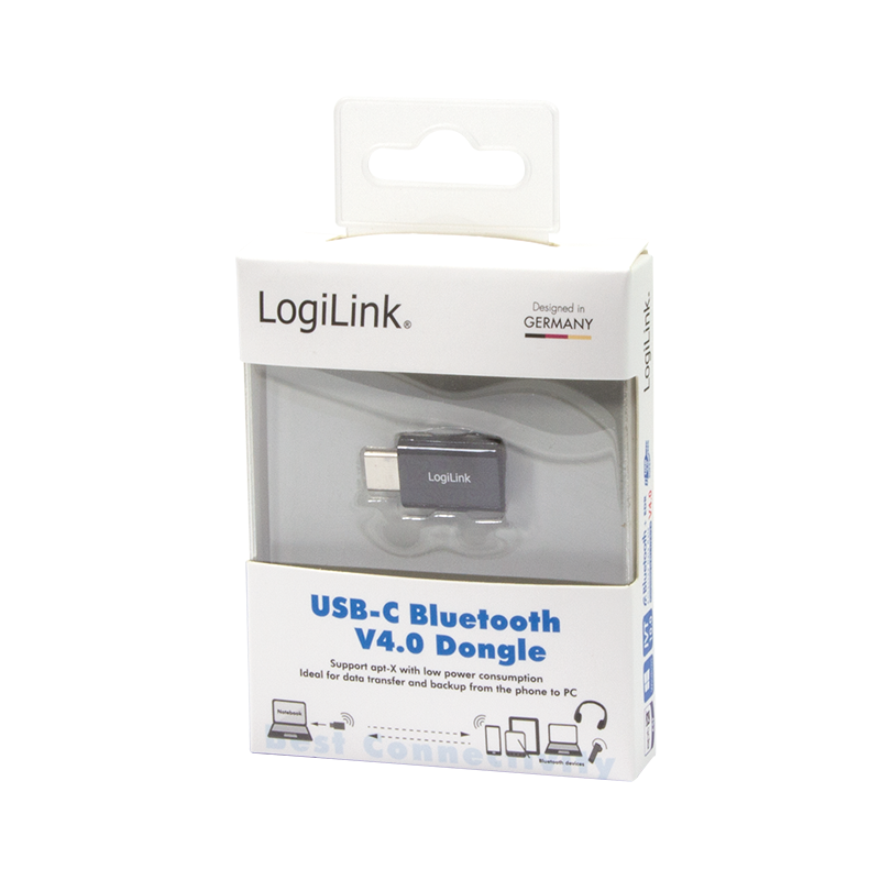 LogiLink Der Ultra kleine USB-C Bluetooth V4.0 Dongle lässt Sie in hoher Geschwindigkeit drahtlosen Daten übertragen 